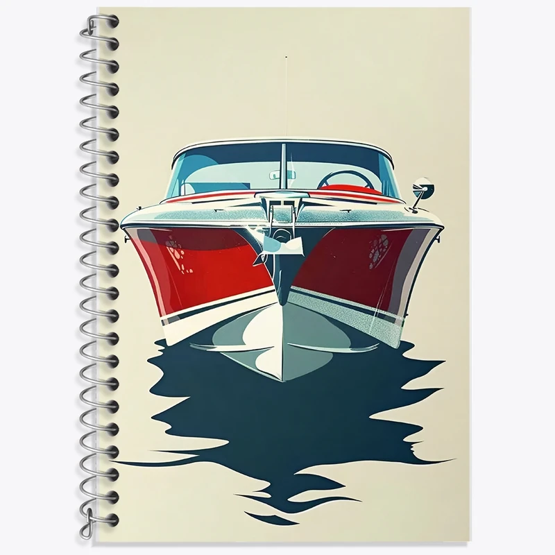 دفتر زبان 50 برگ خندالو مدل سه خط طرح قایق کد F10854