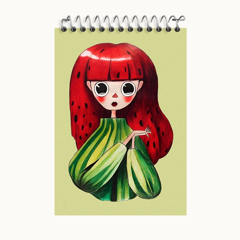 دفتر یادداشت 50 برگ خندالو طرح دختر و شب یلدا کد F7607