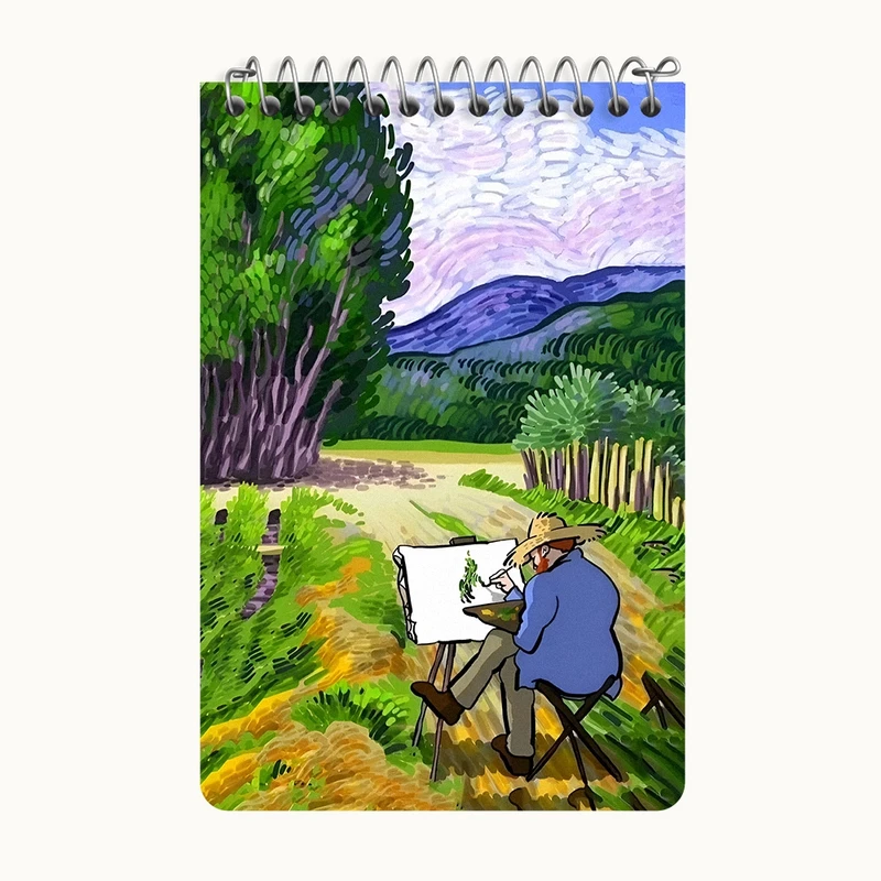 دفتر یادداشت 50 برگ خندالو طرح ونسان ونگوگ کد F8798