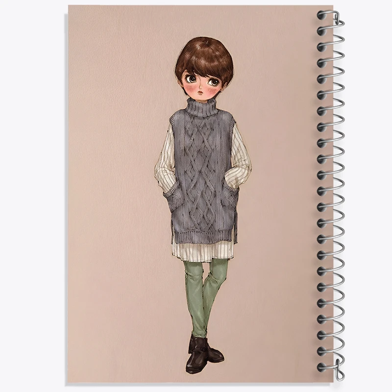 دفتر مشق 100 برگ خندالو طرح دخترانه بامزه کد N8392