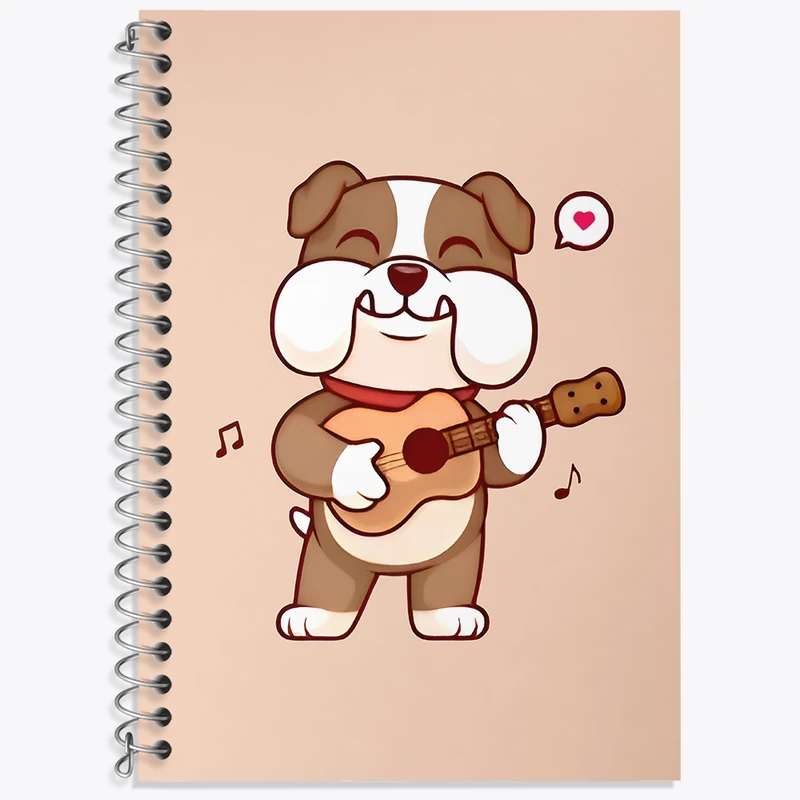 دفتر زبان 50 برگ خندالو مدل سه خط طرح سگ نوازنده کد N6760