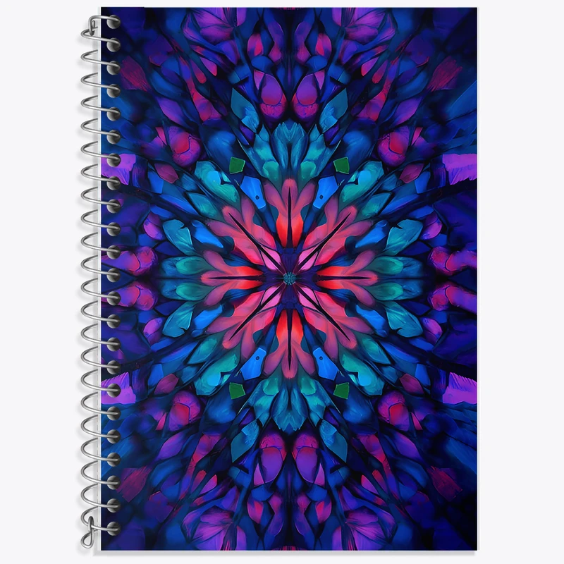 دفتر زبان 50 برگ خندالو مدل دو خط طرح ماندلا کد F11644