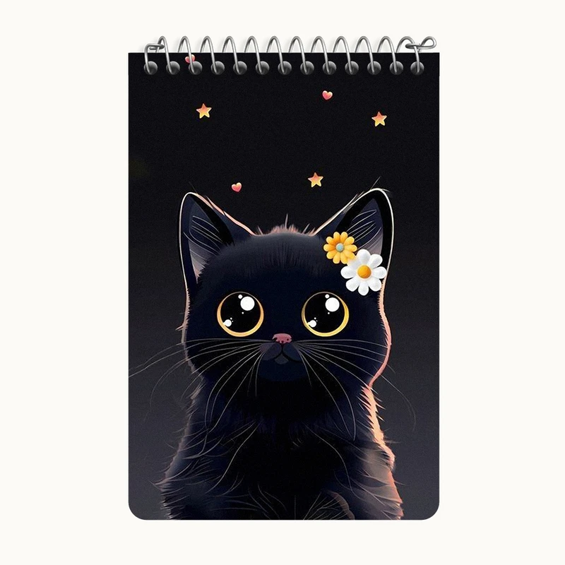 دفتر یادداشت 50 برگ خندالو طرح گربه سیاه کد F2941