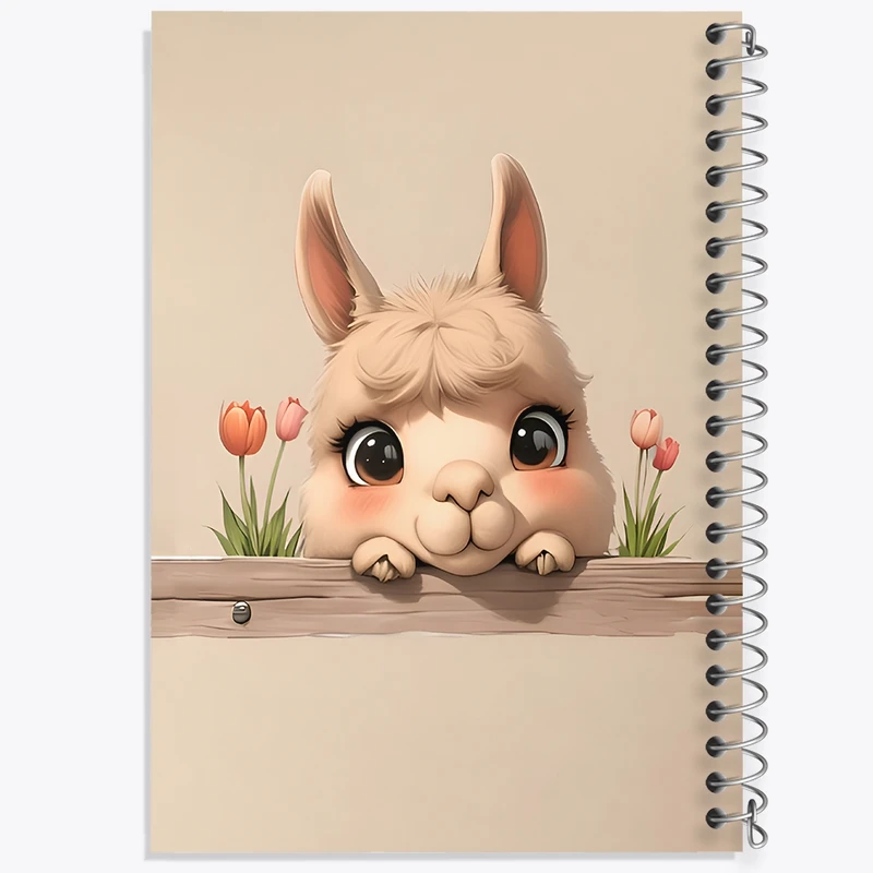 دفتر طراحی 50 برگ خندالو طرح لاما بامزه کد N7054