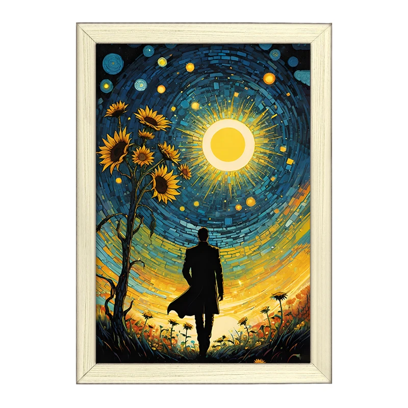 تابلو خندالو طرح مزرعه آفتابگردان کد F5091