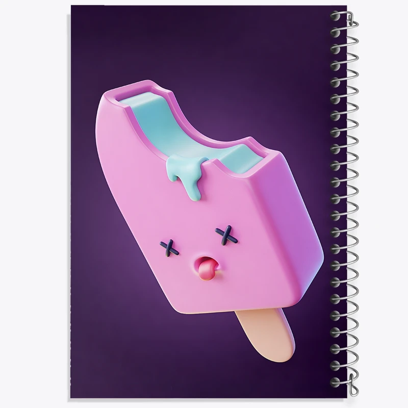 دفتر لیست خرید 50 برگ خندالو طرح بستنی بامزه کد F3363