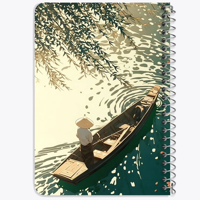 دفتر یادداشت 50 برگ خندالو طرح قایقران و برکه کد F10972