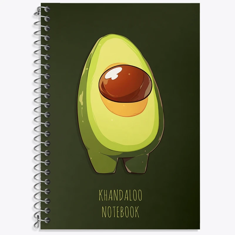 دفتر زبان 50 برگ خندالو مدل سه خط طرح آووکادو کیوت کد N9144