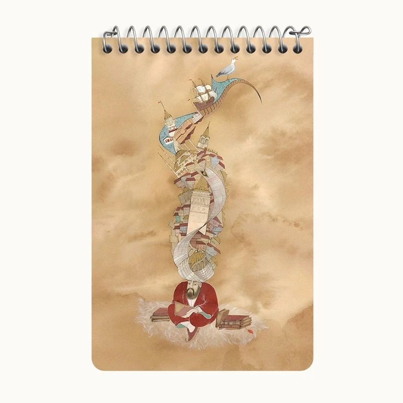 دفتر یادداشت 50 برگ خندالو طرح نگارگری کد F5051