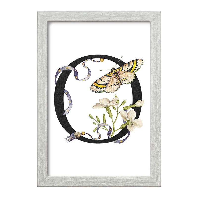 تابلو خندالو طرح پروانه و حرف O کد F2816