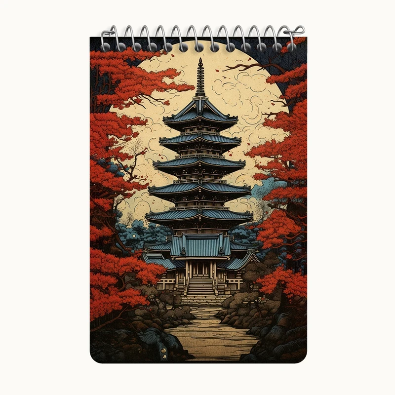 دفتر یادداشت 50 برگ خندالو طرح خانه ی ژاپنی کد F3577