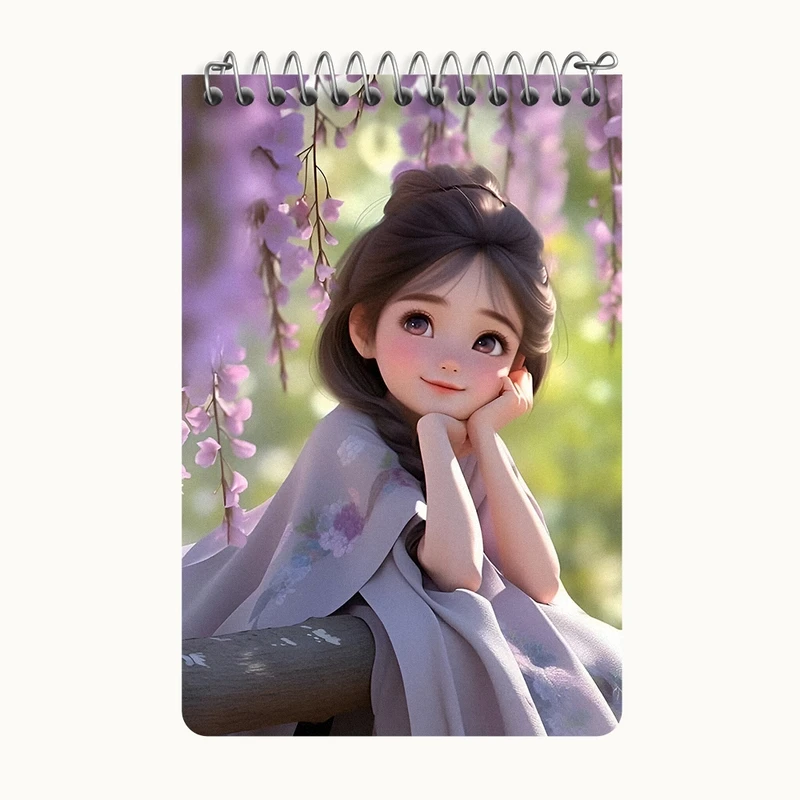 دفتر یادداشت 50 برگ خندالو طرح دخترانه کیوت کد F4980