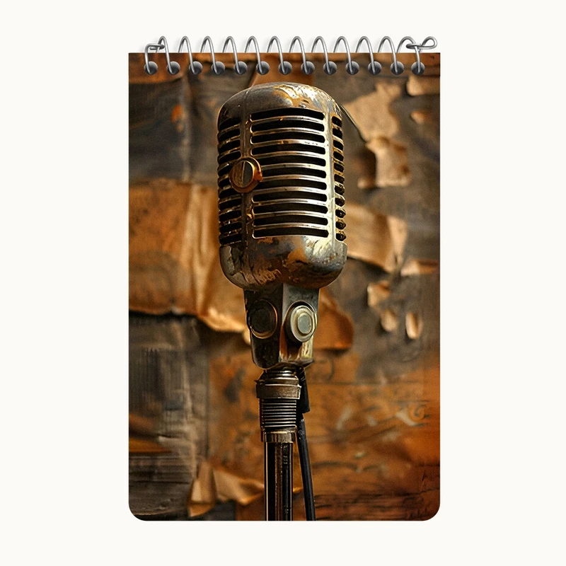 دفتر یادداشت 50 برگ خندالو طرح میکروفون کد F6945