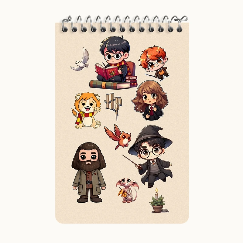 دفتر یادداشت 50 برگ خندالو طرح هری پاتر (Harry Potter) کد F11988