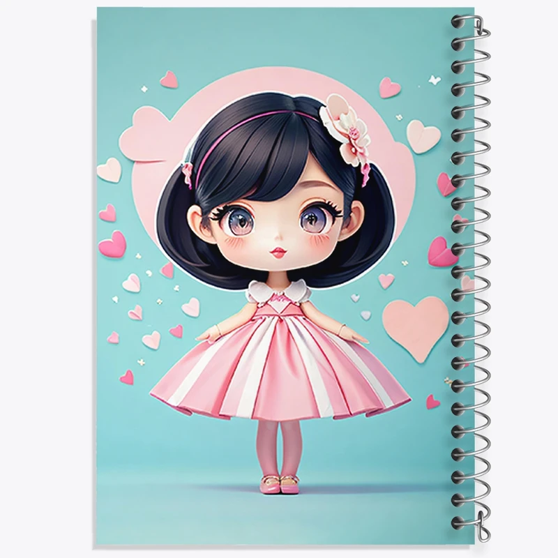 دفتر طراحی 50 برگ خندالو طرح دخترانه (Girlish) کد 36871