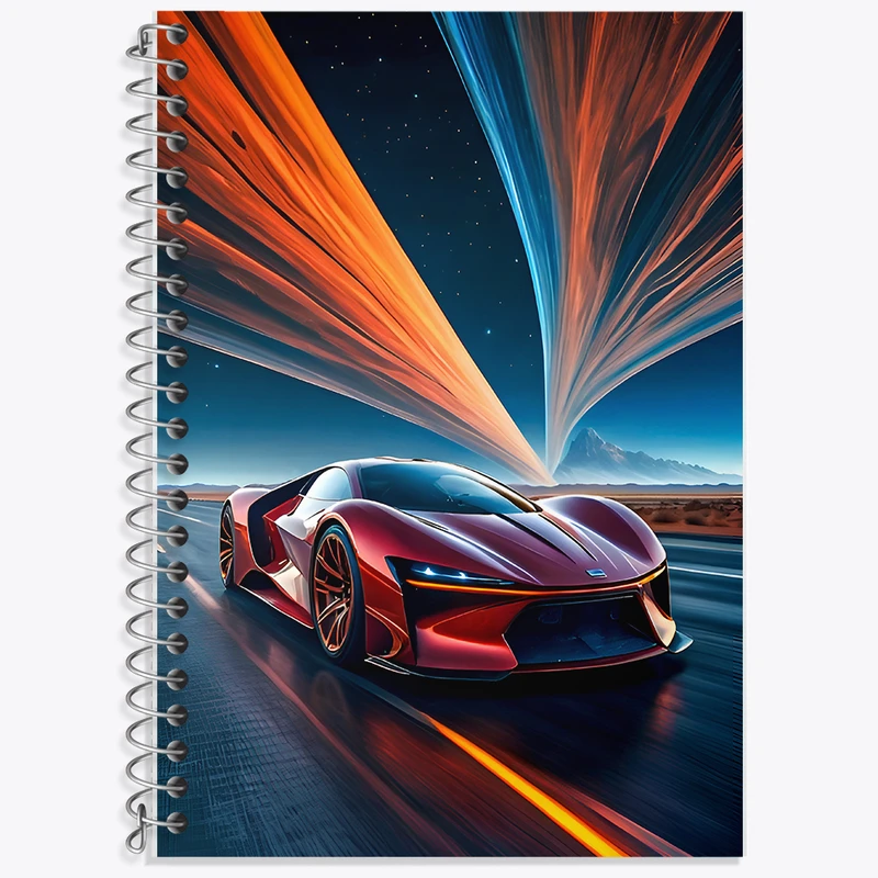 دفتر زبان 50 برگ خندالو مدل دو خط طرح ماشین اسپرت کد F11883