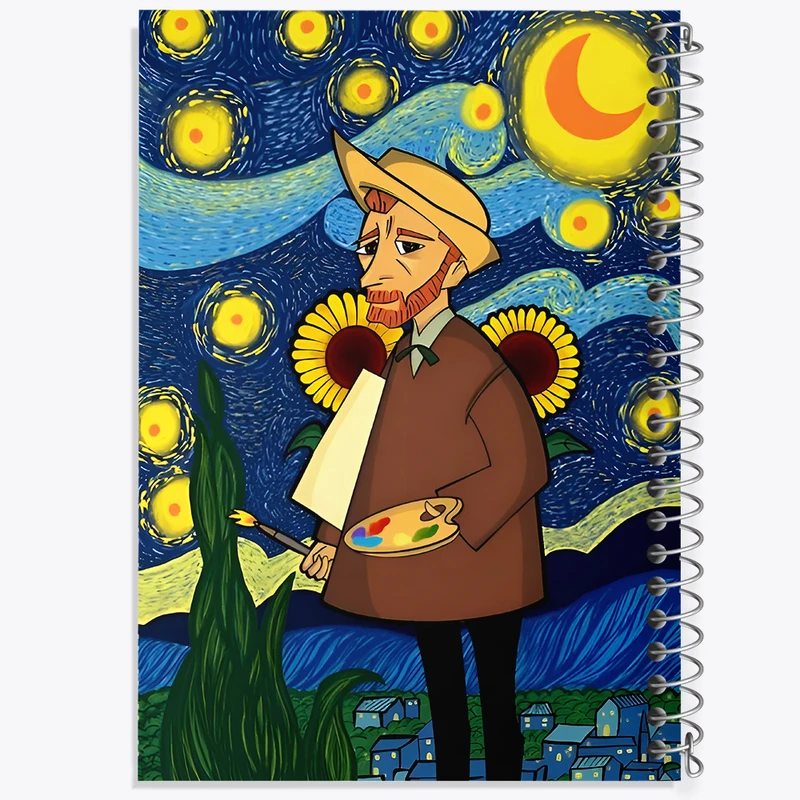 دفتر مشق 50 برگ خندالو طرح ونسان ونگوگ کد F11827