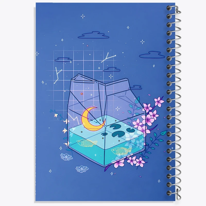 دفتر شطرنجی 50 برگ خندالو طرح ماه و ماهی کد N6575