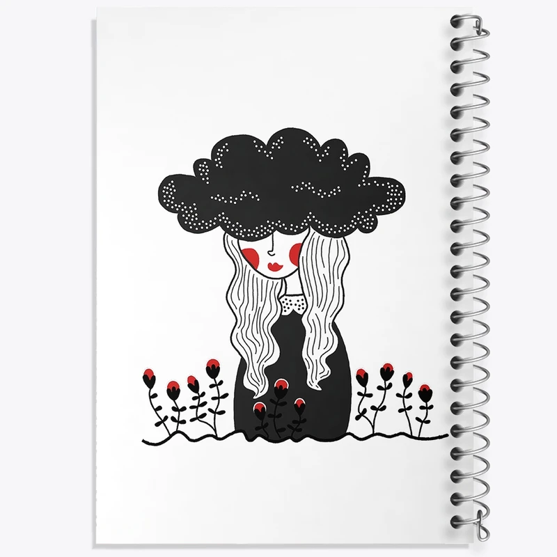 دفتر طراحی 50 برگ خندالو طرح دخترانه کد N3259