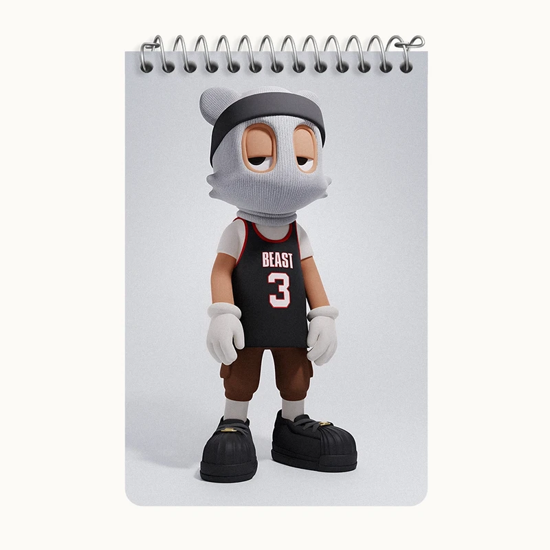 دفتر یادداشت 50 برگ خندالو طرح آدمک ماسک دار کد F4044