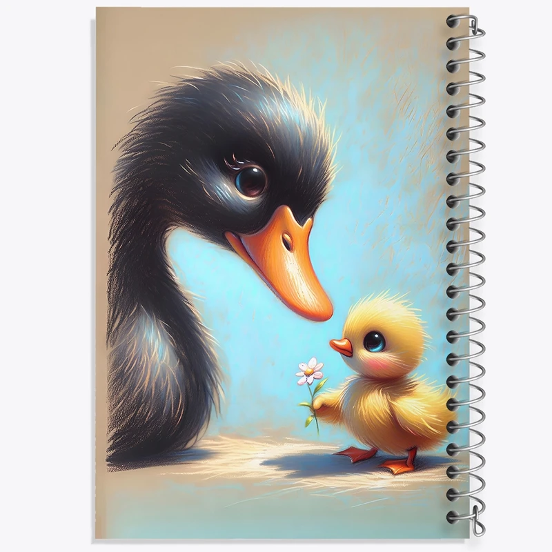 دفتر طراحی 50 برگ خندالو طرح جوجه اردک کد N4870