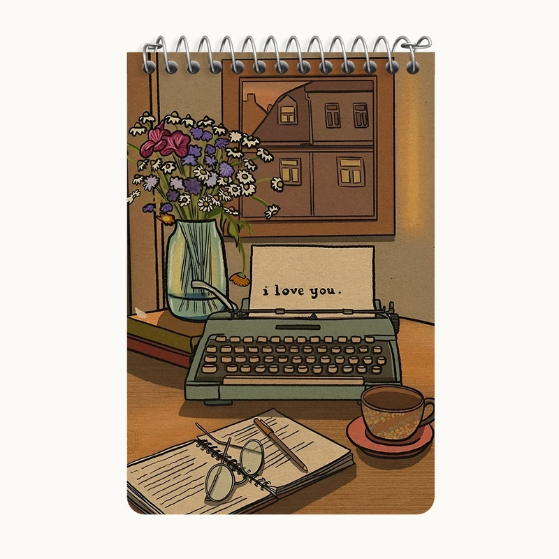 دفتر یادداشت 50 برگ خندالو طرح I Love You کد F10722