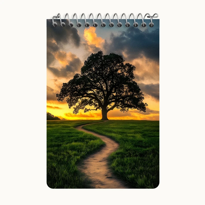 دفتر یادداشت 50 برگ خندالو طرح تک درخت کد F12762