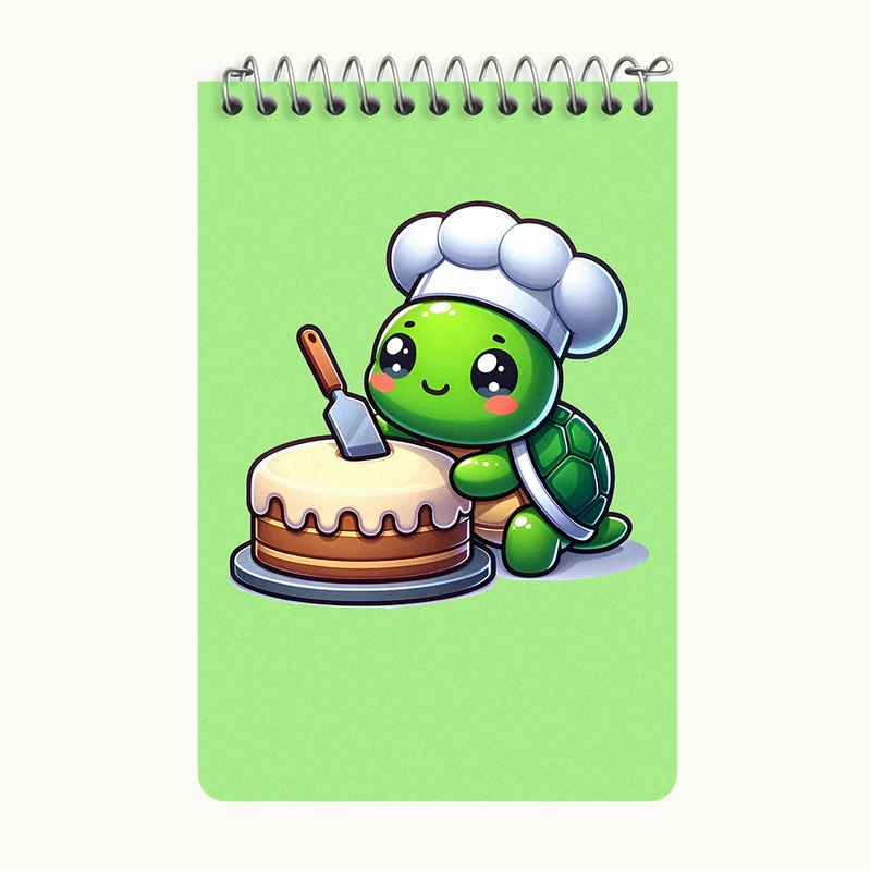 دفتر یادداشت 50 برگ خندالو طرح لاکپشت شیرینی پز کد F7706