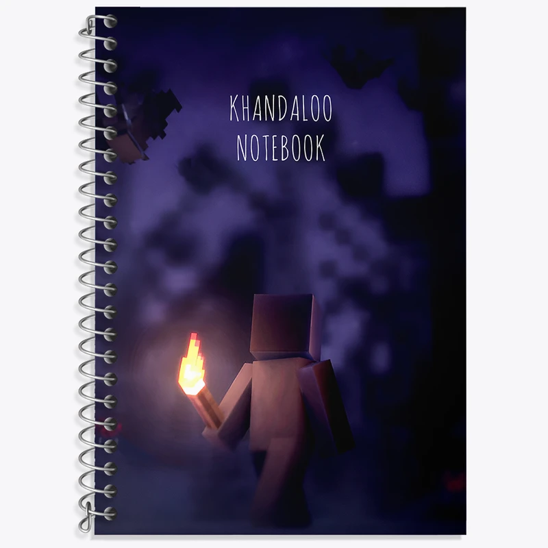 دفتر زبان دوخط 50 برگ خندالو طرح بازی ماینکرافت (Minecraft) کد N8745