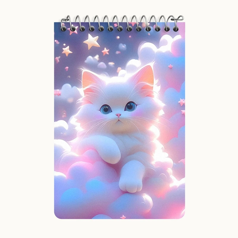 دفتر یادداشت 50 برگ خندالو طرح گربه کیوت کد F4883