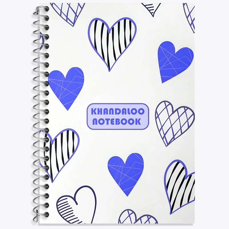 دفتر زبان 50 برگ خندالو مدل سه خط طرح پترن قلبی کد N6067