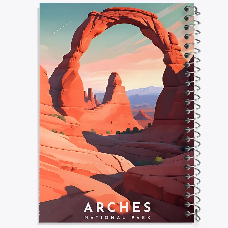 دفتر ژورنال نویسی 50 برگ خندالو مدل نقطه ای طرح پارک ملی آرچز (Arches National Park) کد F12897