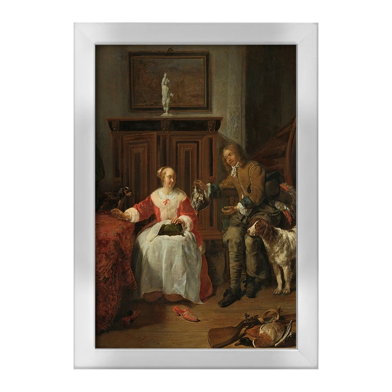 تابلو خندالو طرح نقاشی هدیه شکارچی اثر گابریل متسو کد F12280