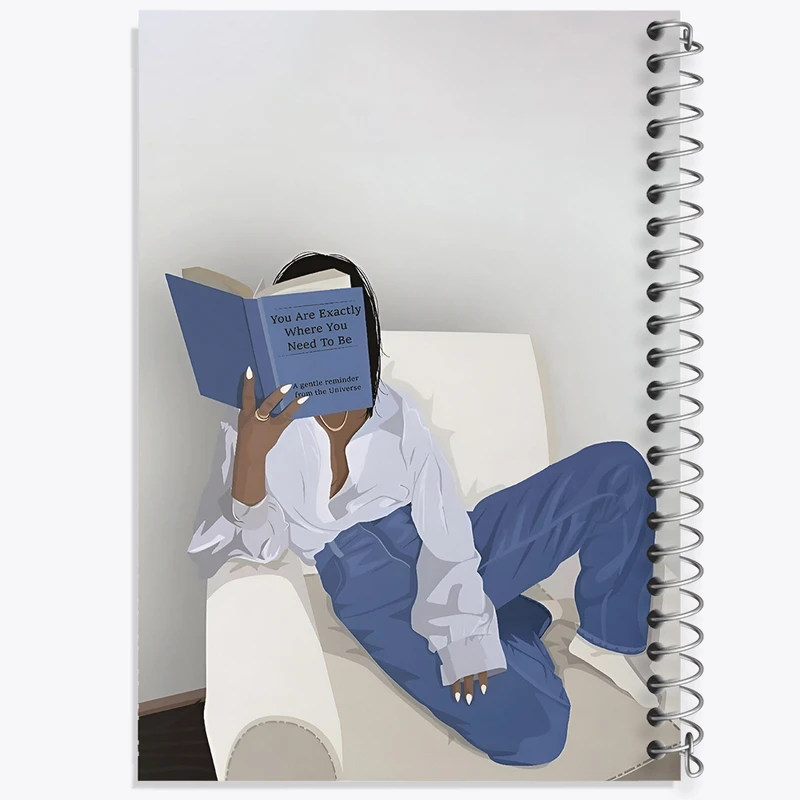 دفتر مشق 50 برگ خندالو طرح دختر و کتاب کد F3682