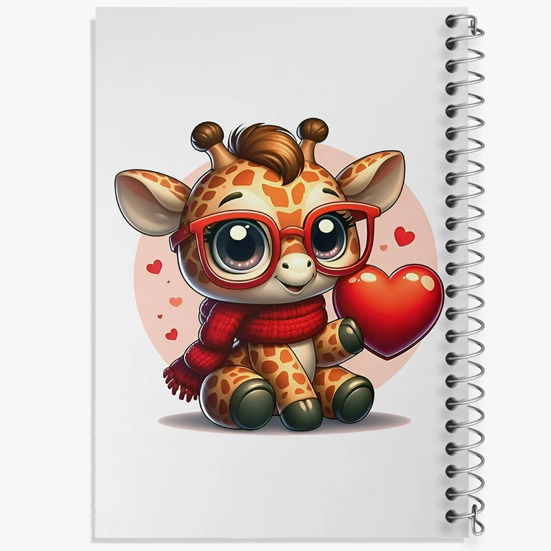 دفتر ژورنال نویسی 50 برگ خندالو مدل نقطه ای طرح زرافه بامزه کد F11721