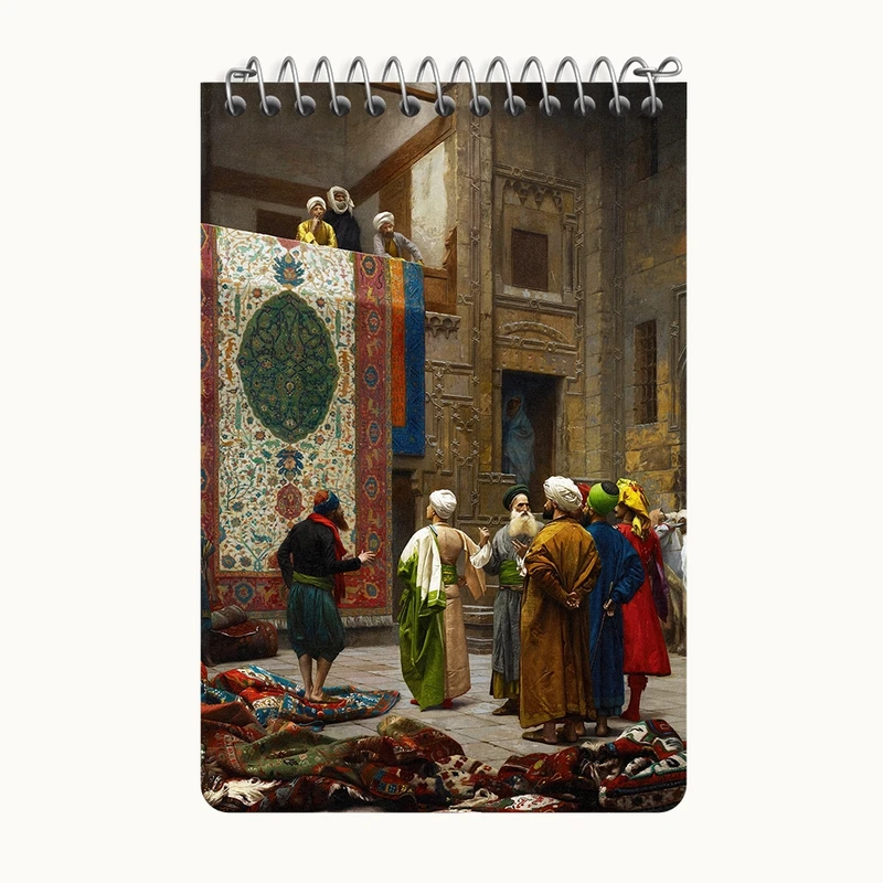 دفتر یادداشت 50 برگ خندالو طرح نقاشی تاجر فرش اثر ژان لئون ژروم کد F12156