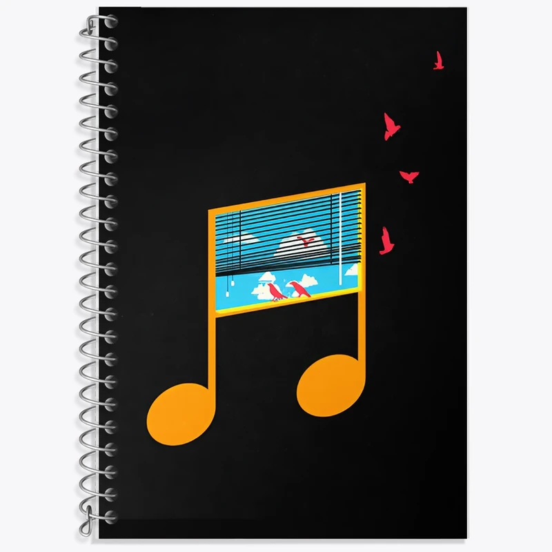 دفتر زبان 50 برگ خندالو مدل سه خط طرح نت موسیقی کد F8910