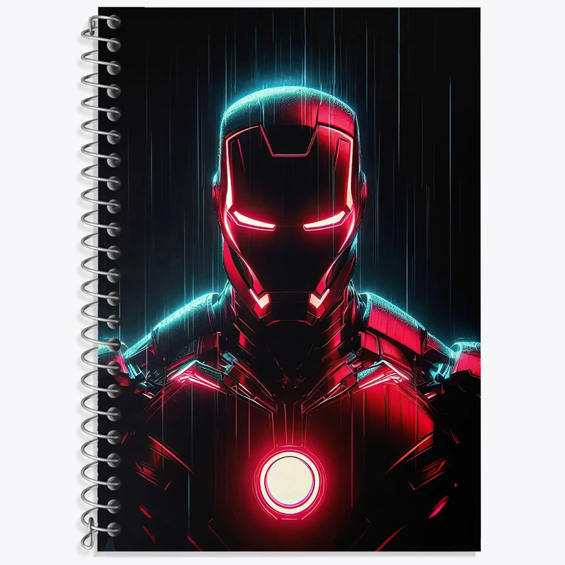 دفتر زبان دوخط 50 برگ خندالو طرح مرد آهنی (Iron Man Marvel) کد N7922