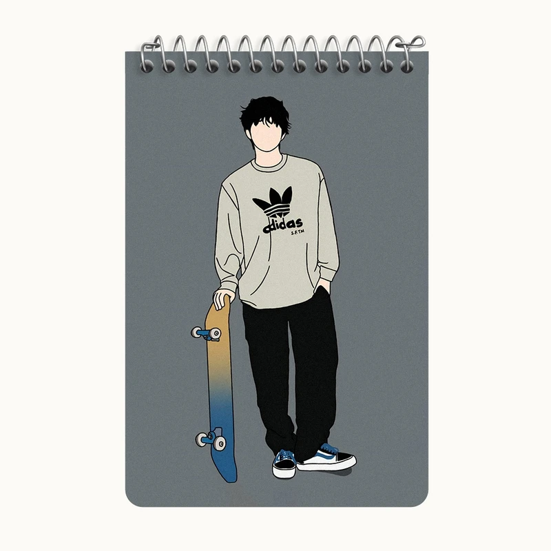 دفتر یادداشت 50 برگ خندالو طرح پسرانه مینیمال کد F3236