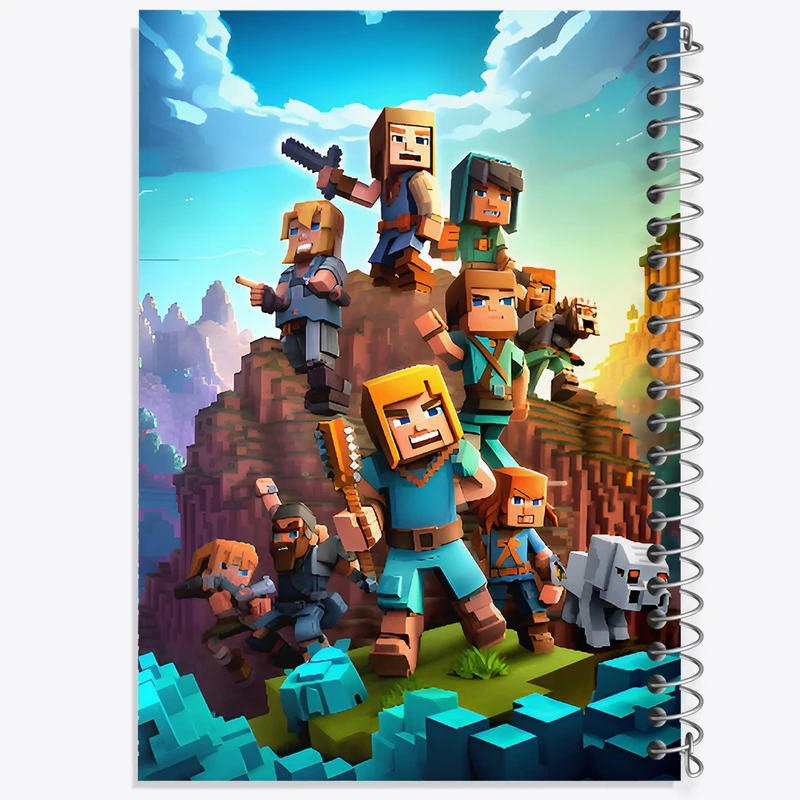 دفتر ژورنال نویسی 50 برگ خندالو مدل نقطه ای طرح ماینکرافت (Minecraft) کد F3516