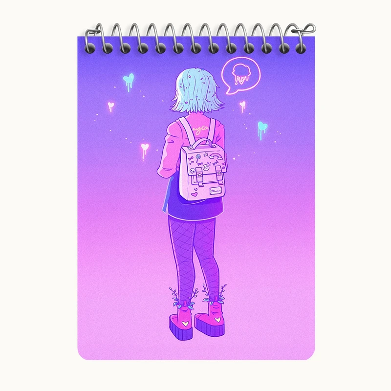 دفتر یادداشت 50 برگ خندالو طرح دخترانه فانتزی کد N8227