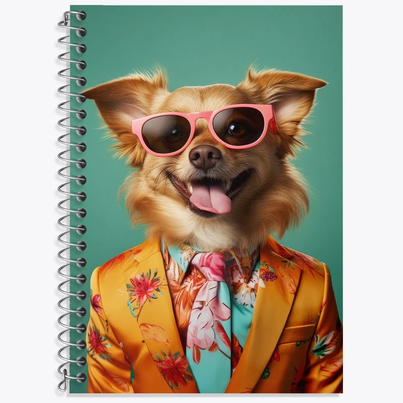 دفتر زبان 50 برگ خندالو مدل سه خط طرح سگ بامزه کد F3031