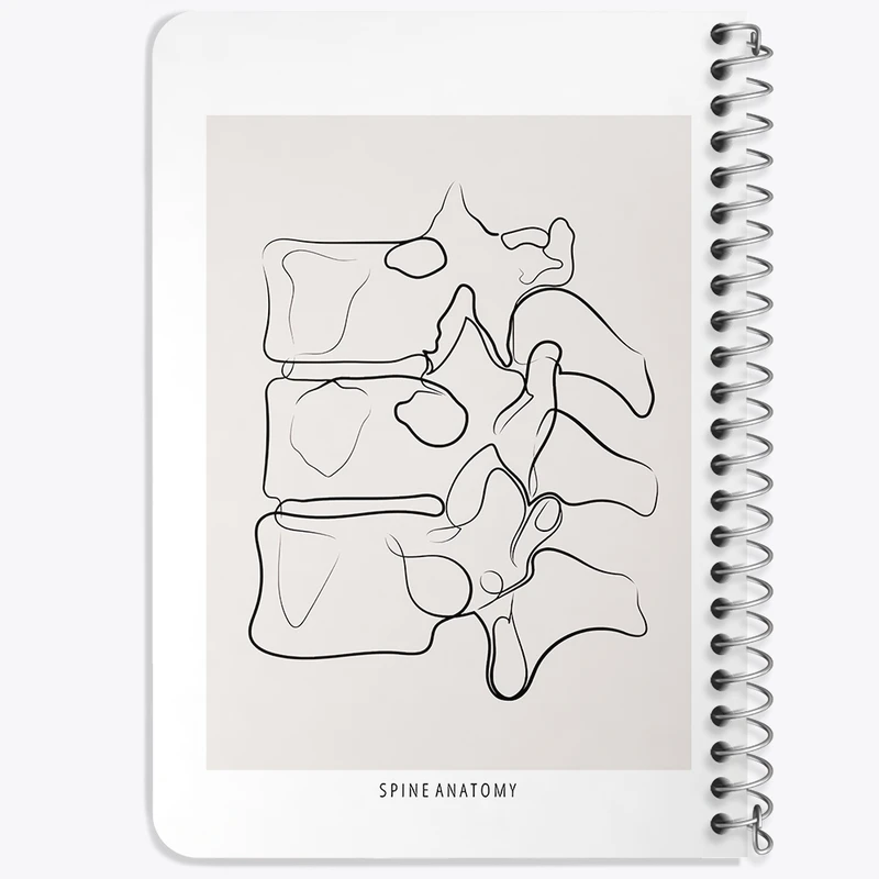 دفتر یادداشت 50 برگ خندالو طرح آناتومی ستون فقرات (Spine Anatomy) کد F13910