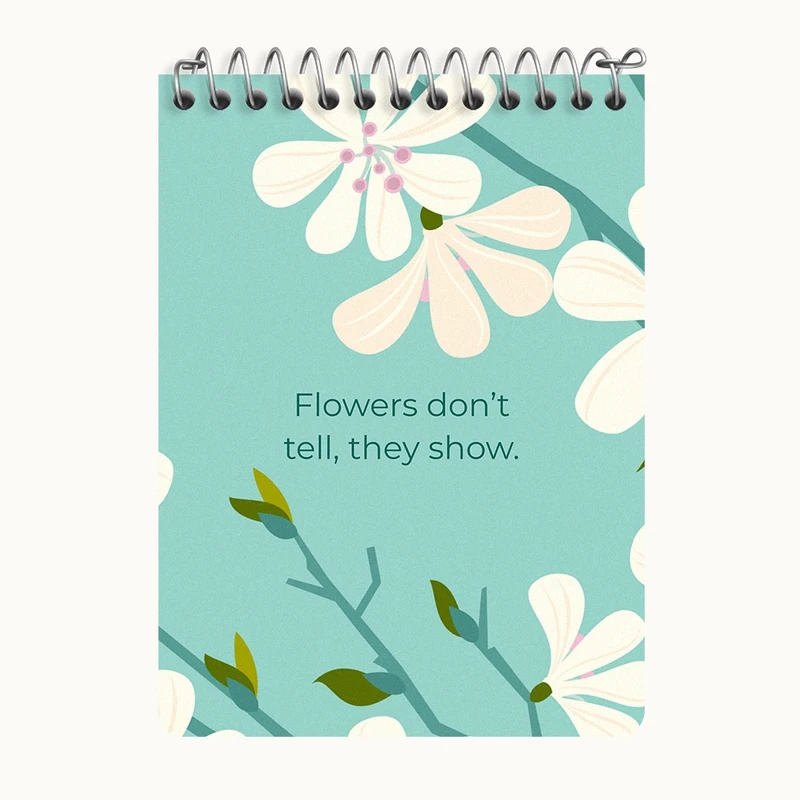 دفتر یادداشت 50 برگ خندالو طرح Flowers Don't Tell They Show کد N6907