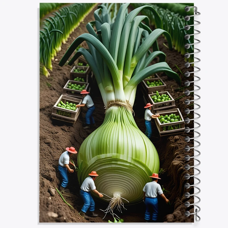 دفتر ژورنال نویسی 50 برگ خندالو مدل نقطه ای طرح مزرعه پیازچه کد F12602