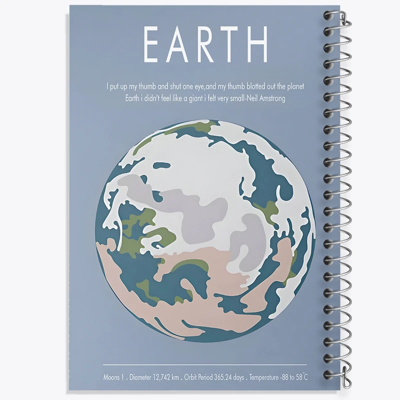 دفتر طراحی 50 برگ خندالو طرح زمین (Earth) کد F13885