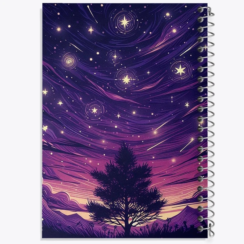 دفتر طراحی 50 برگ خندالو طرح تک درخت و شب کد N1985