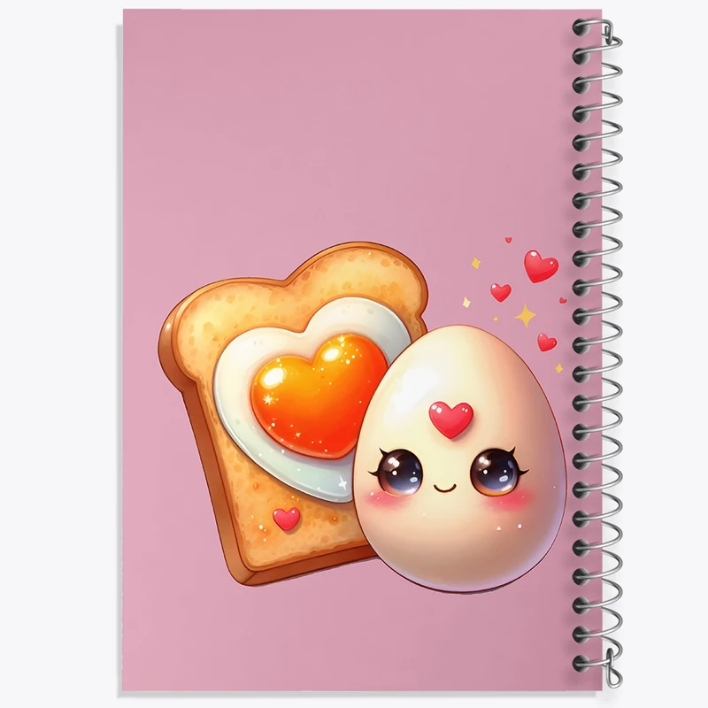 دفتر ژورنال نویسی 50 برگ خندالو مدل نقطه ای طرح تخم مرغ کیوت کد N7047