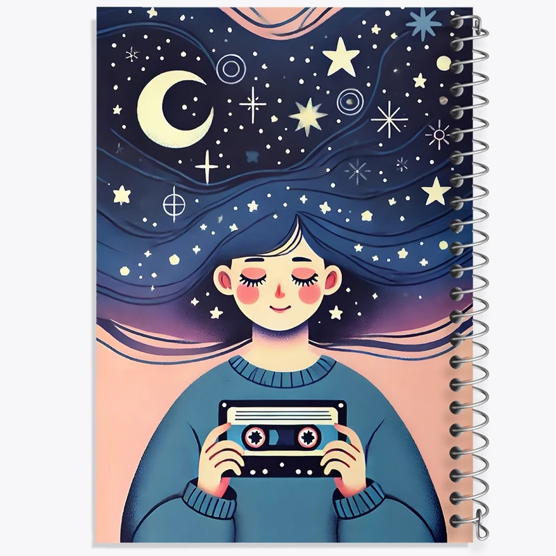 دفتر ژورنال نویسی 50 برگ خندالو مدل نقطه ای طرح دخترانه کد F9977