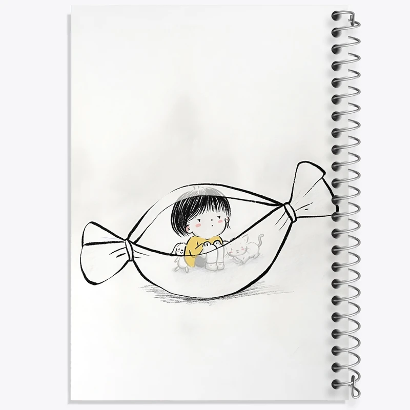 دفتر طراحی 50 برگ خندالو طرح آبنبات کیوت کد N3261